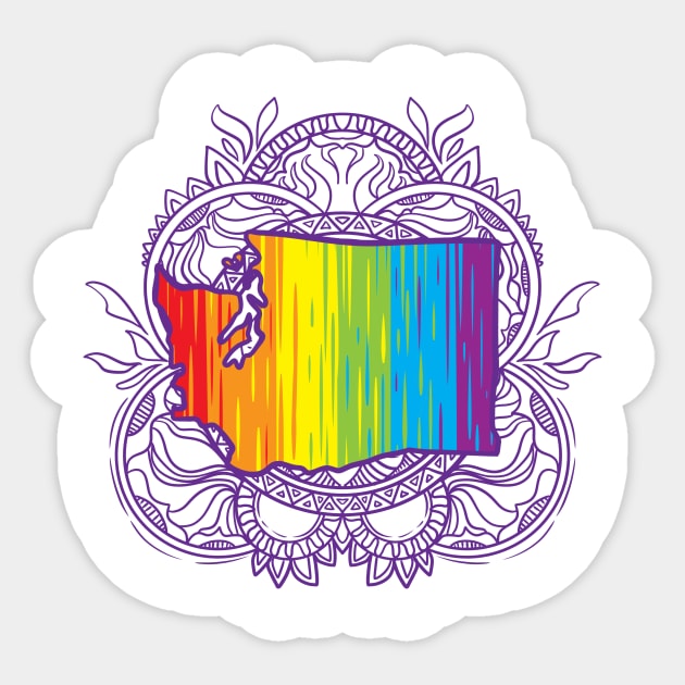 Washington Mandala Pride Sticker by Manfish Inc.